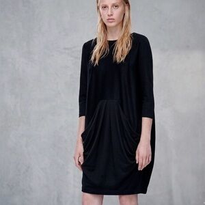 COS Black Cocoon Draped Dress Minimalist Avant Garde Size Small